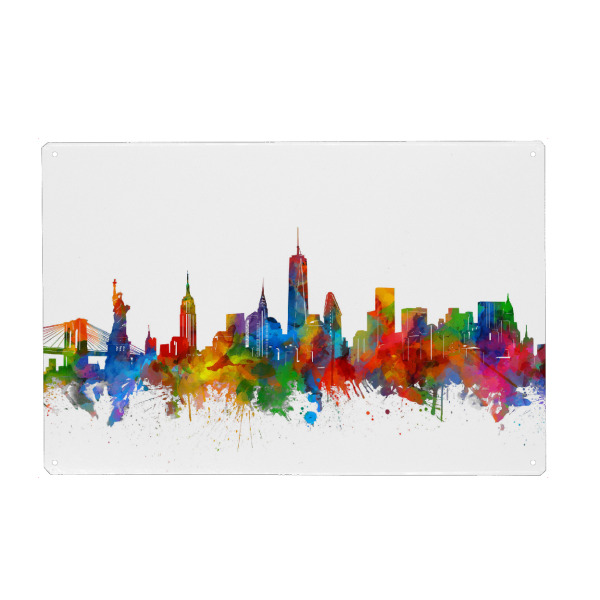 Holzbild "New york skyline watercolor" artboxONE - Städte - City,Usa,Skyline