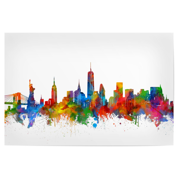 Poster "New york skyline watercolor" artboxONE - Städte - City,Usa,Skyline