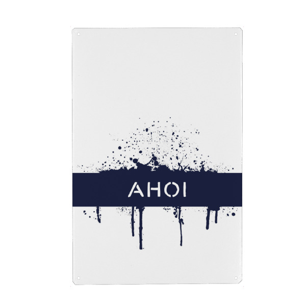 Holzbild "Der Gruß AHOI" artboxONE - Typografie - Dialekt,Maritim,Ahoi