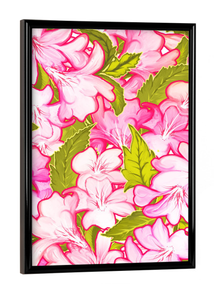 Poster mit schwarzem Rahmen "Pink Wonder" artboxONE - Natur,Floral - Flower,Leaves,Flowers