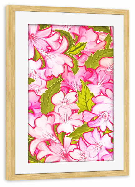 Poster mit Rahmen kiefer "Pink Wonder" artboxONE - Natur,Floral - Flower,Leaves,Flowers