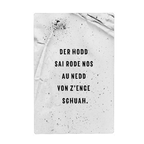 Holzbild "Die Schwaben und der liebe Alkohol" artboxONE - Typografie,Schwarzweiß - Schwäbisch,Dialekt