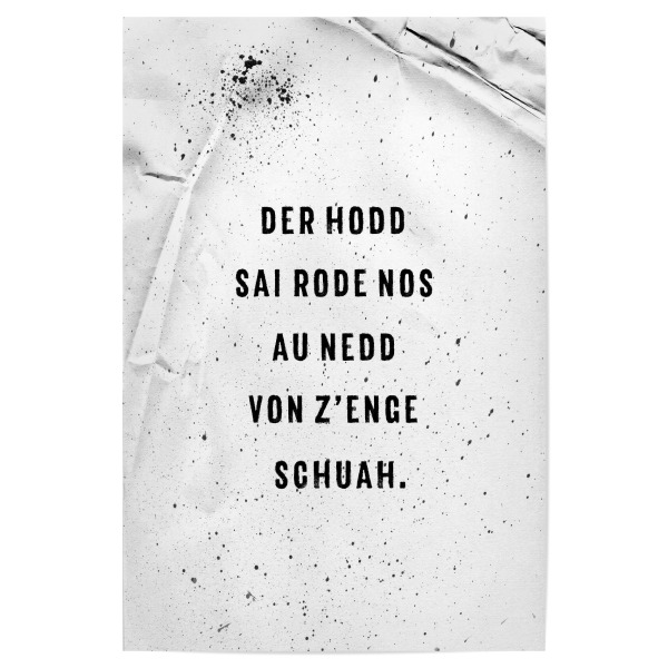 Poster 30x20 cm "Die Schwaben und der liebe Alkohol" artboxONE - Typografie,Schwarzweiß - Schwäbisch,Dialekt