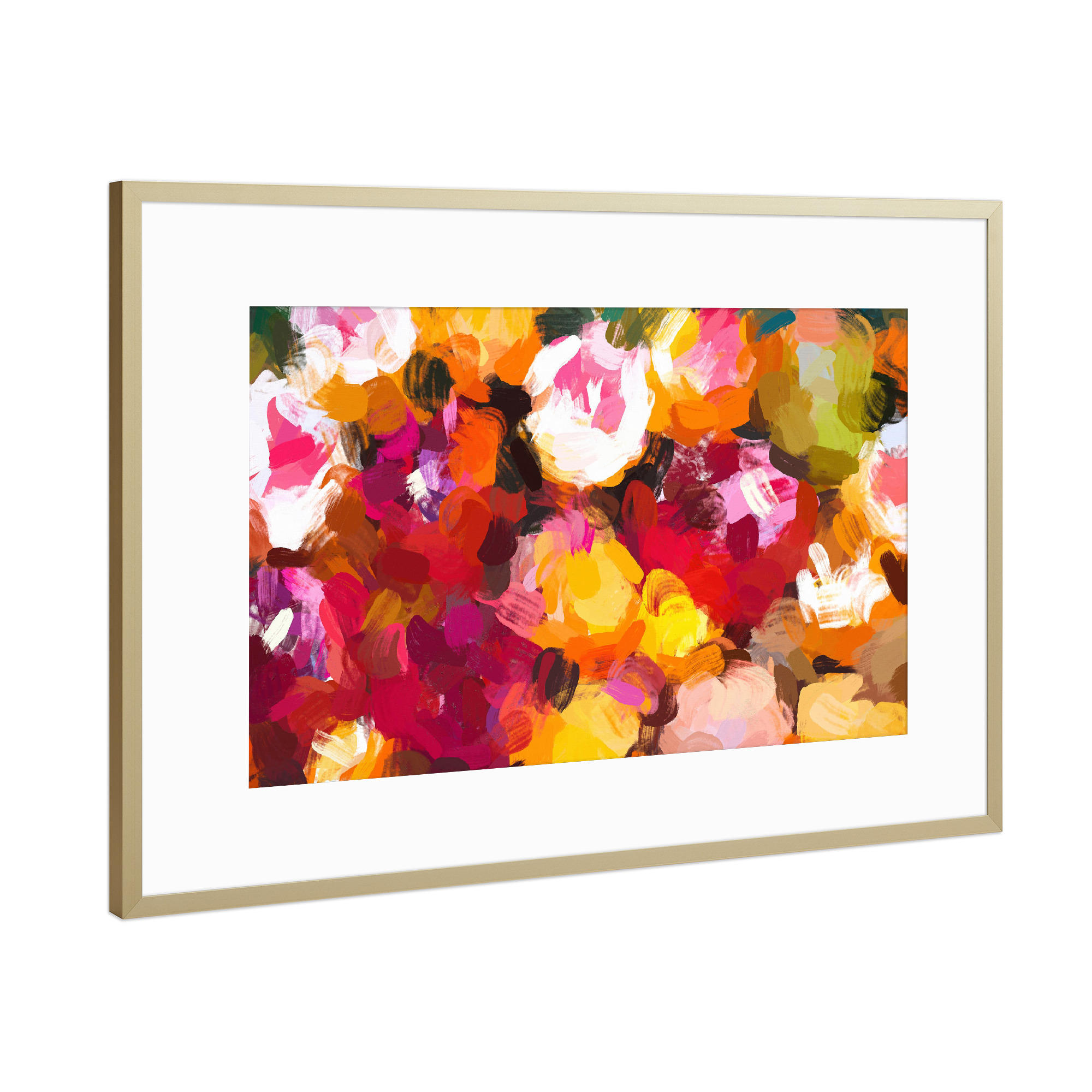 Poster mit Rahmen Gold "Delicious Floral" artboxONE - Abstrakt - Pattern,Colorful,Spring