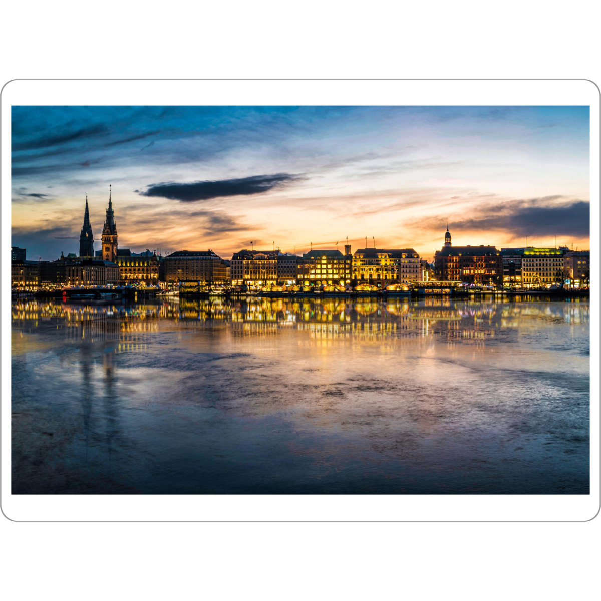 Tischset "Hamburg Germany Skyline at Dusk" artboxONE - Städte / Hamburg - Hamburg,Germany,Skyline - Bild hamburg