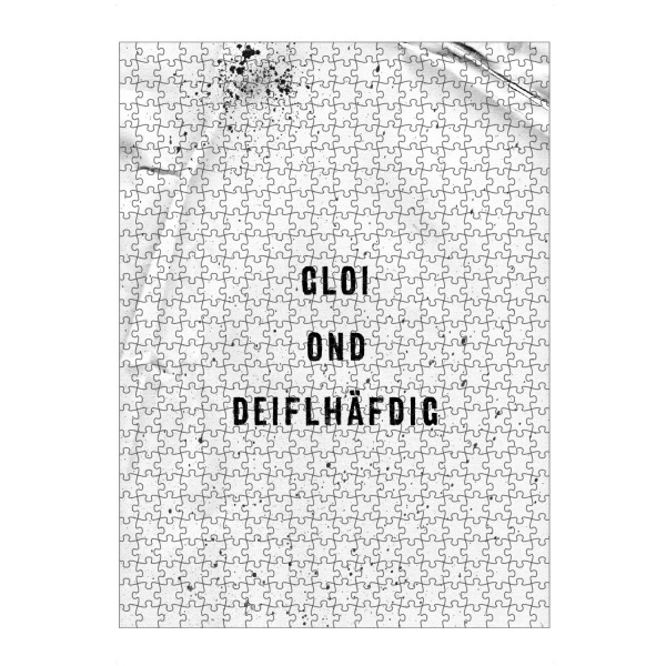 Puzzle Ravensburger "Schwäbisch GLOI OND DEIFLHÄFDIG" artboxONE - Typografie,Schwarzweiß - Dialekt,Schwabe - Bild dialekt