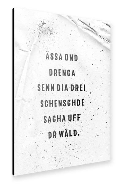 Alu-Dibond "Schwäbisch ÄSSA OND DRENGA" 30x20 cm artboxONE