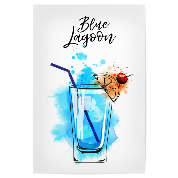 Poster "Cocktail" artboxONE - Essen & Trinken / Alkohol - Cocktail,Blue,Lagoon,Blue lagoon