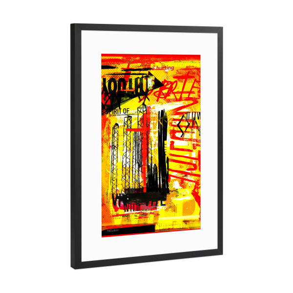 Poster mit Rahmen Schwarz (Metallic) "Industrial" artboxONE - Abstrakt - Urban,Industrial