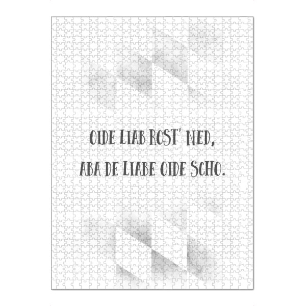 Puzzle Ravensburger "Bairisch OIDE LIAB" artboxONE - Typografie,Schwarzweiß - Dialekt,Bayrisch - Bild dialekt