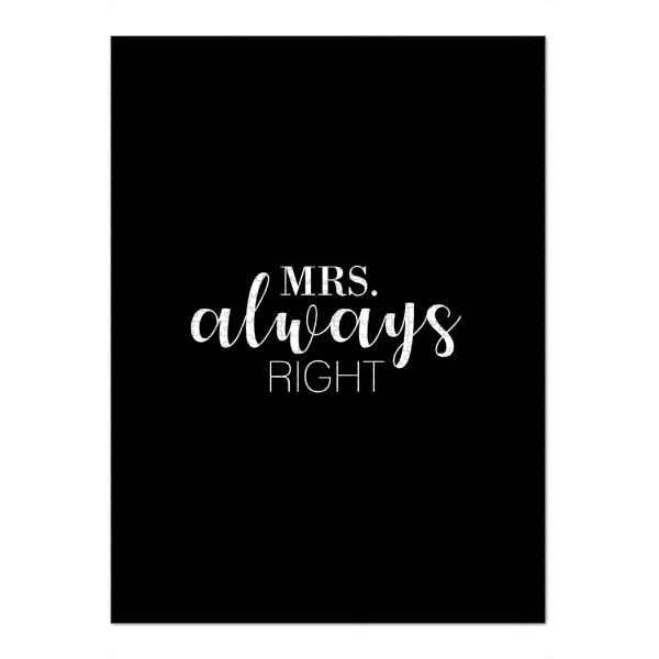 Puzzle Ravensburger "Mrs. Always Right" artboxONE - Typografie,Schwarzweiß - Mrs.,Mrs,Right,Liebespaar - Bild mrs.