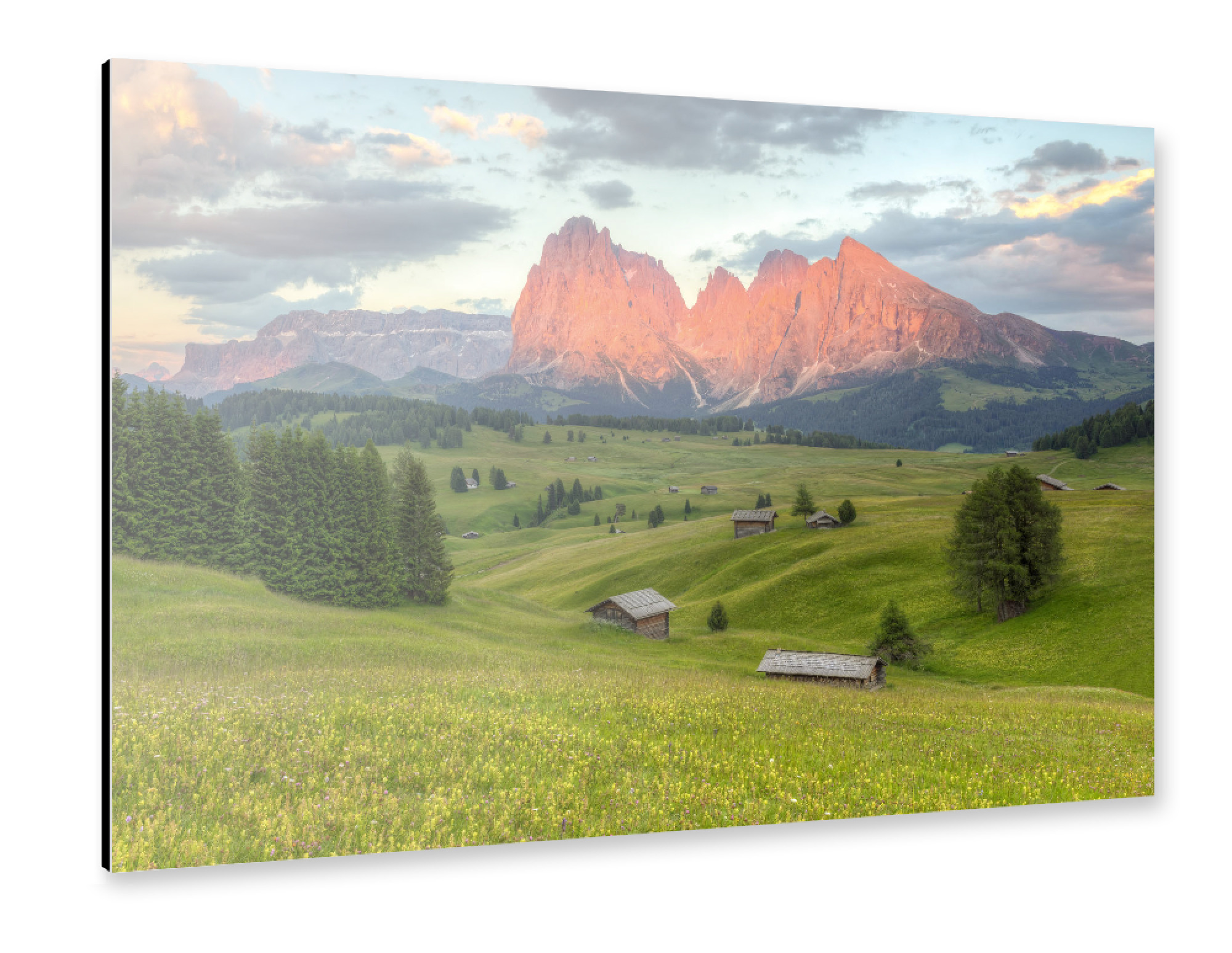Alu-Dibond "Alpenglühen in den Dolomiten" 30x20 cm artboxONE