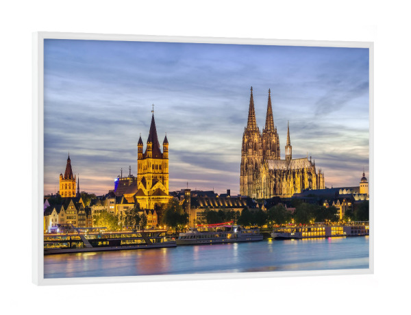 Poster mit weißem Rahmen "Köln Germany Skyline Photograph" artboxONE - Städte / Köln - Cologne,Germany,Skyline