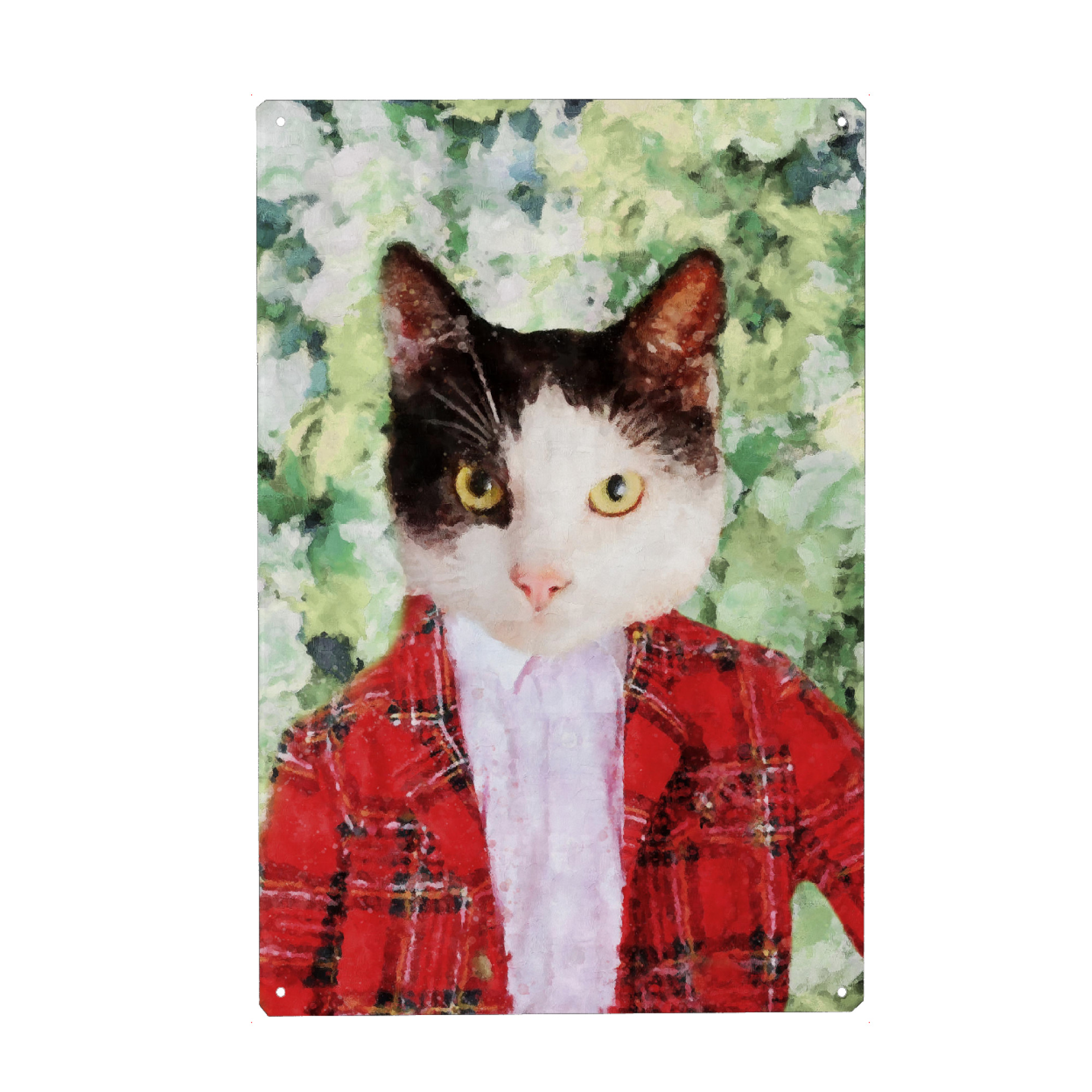 Holzbild "Gentleman Black and White Cat" artboxONE - Tiere,Schwarzweiß - Cat,Suit