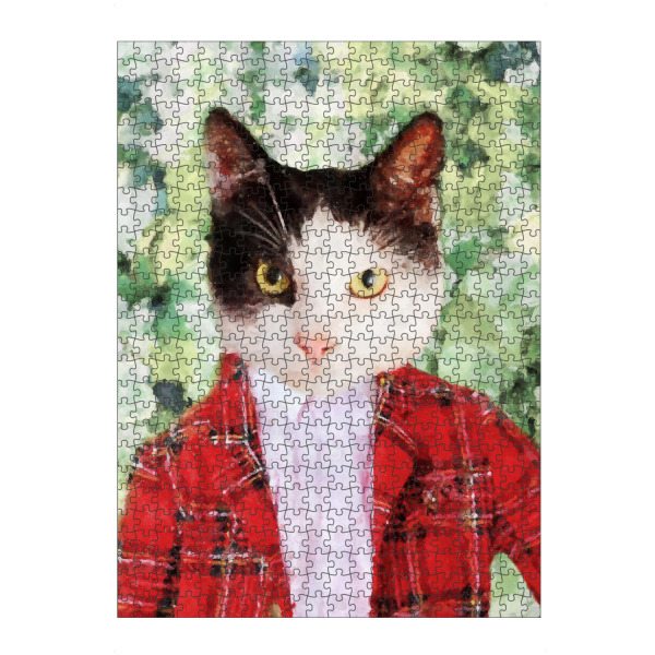 Puzzle Ravensburger "Gentleman Black and White Cat" artboxONE - Tiere,Schwarzweiß - Cat,Suit - Bild cat