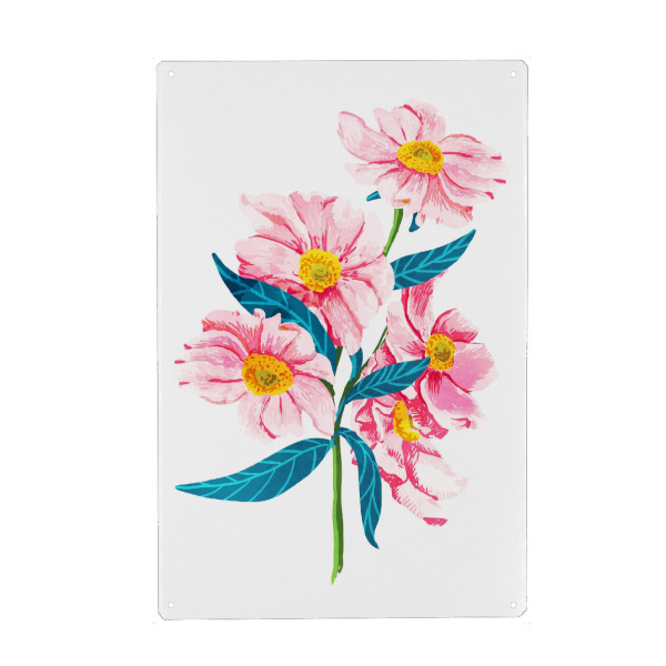 Metall Poster "Pink Floral-II" artboxONE - Floral - Blume - Blechschild