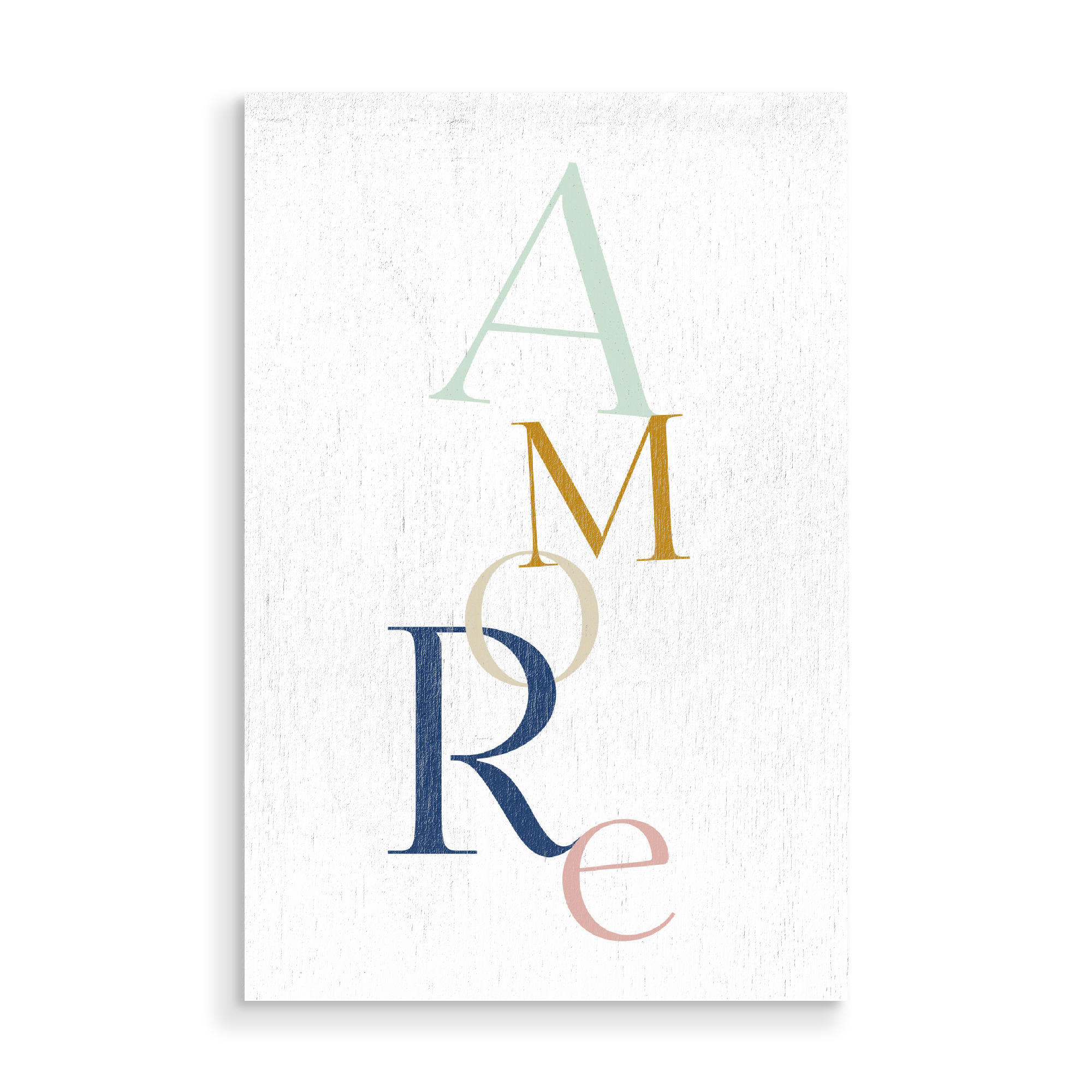 Holzbild "Amore_bunt" artboxONE - Typografie,Liebe - Amore,Liebe