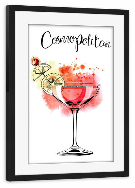 Poster mit Rahmen schwarz "Cosmopolitan cocktail" artboxONE - Essen & Trinken / Alkohol - Cosmopolitan,Cocktail
