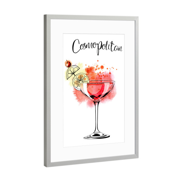 Poster mit Rahmen Silber "Cosmopolitan cocktail" artboxONE - Essen & Trinken / Alkohol - Cosmopolitan,Cocktail
