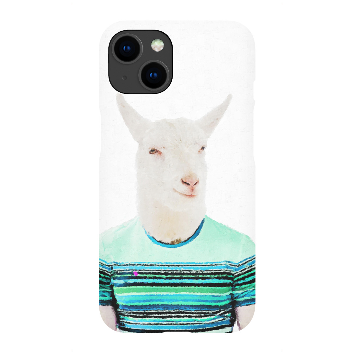 "Funny Goat in mint green shirt"für iPhone - Premium-Case Handyhülle artboxONE