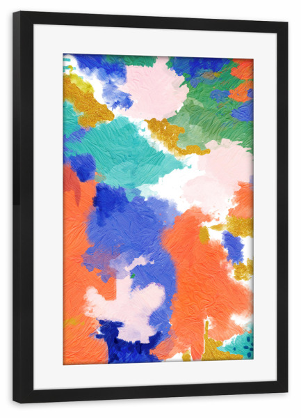 Poster mit Rahmen schwarz "Stay Gold | Abstract Geometric" artboxONE - Abstrakt - Colorful,Modern,Abstract