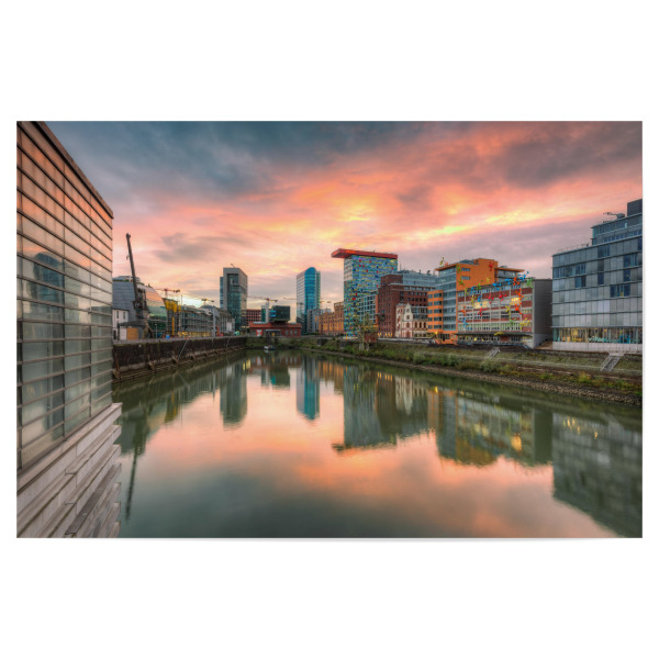 Poster "Sonnenuntergang in Düsseldorf" artboxONE - Städte / Düsseldorf - Düsseldorf,Sunset,City,Sonnenaufgang