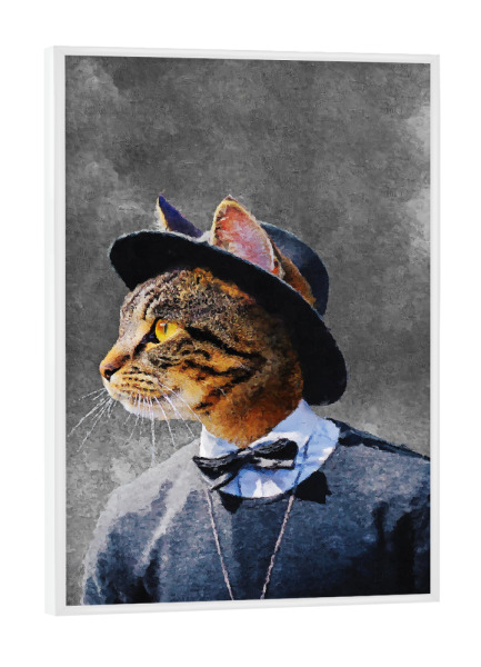Poster mit weißem Rahmen "Jazz Cat" artboxONE - Lustig - Cat,Hat