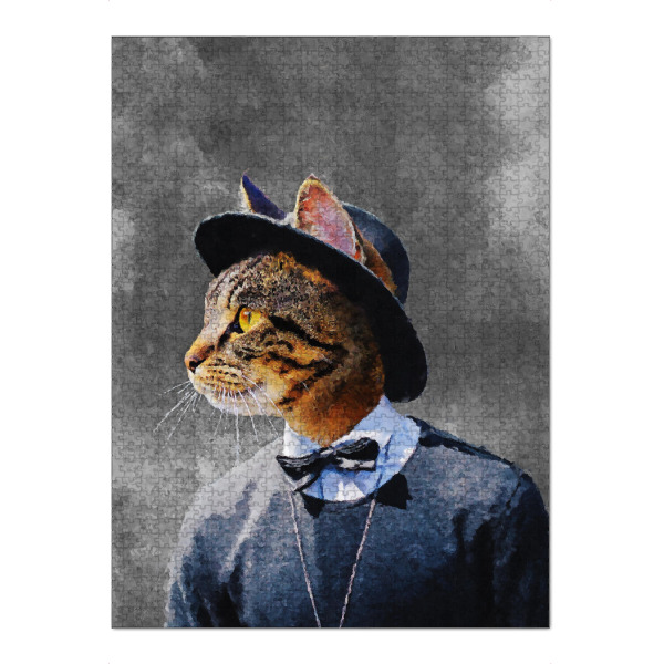 Puzzle Ravensburger "Jazz Cat" artboxONE - Lustig - Cat,Hat - Bild cat