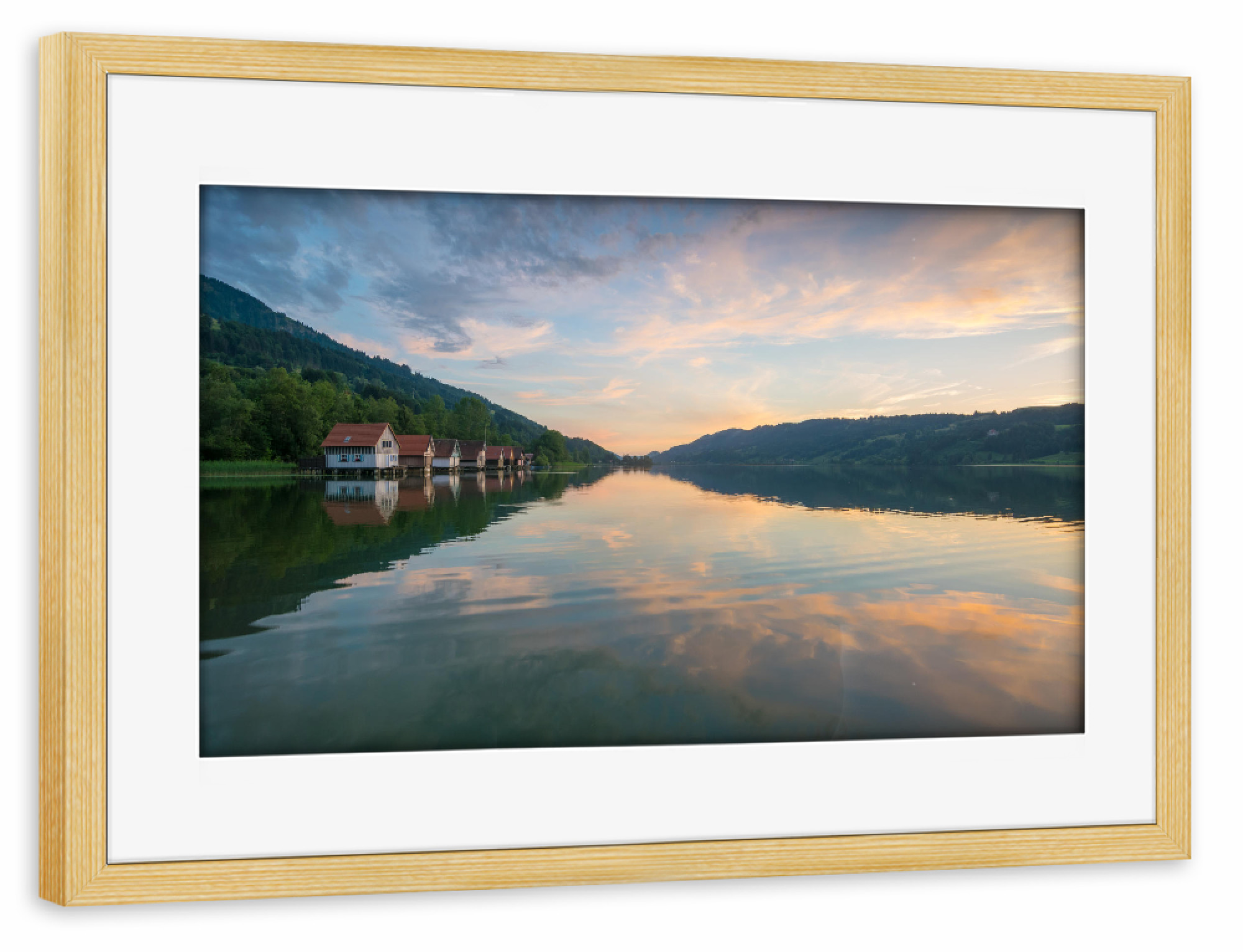Poster mit Rahmen kiefer "Abenddämmerung am Alpsee" artboxONE - Natur - Alpsee,Immenstadt,Bayern,See