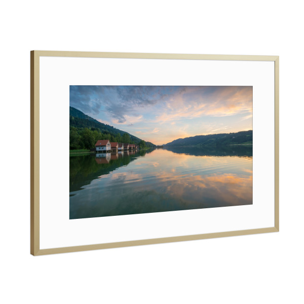 Poster mit Rahmen Gold "Abenddämmerung am Alpsee" artboxONE - Natur - Alpsee,Immenstadt,Bayern,See