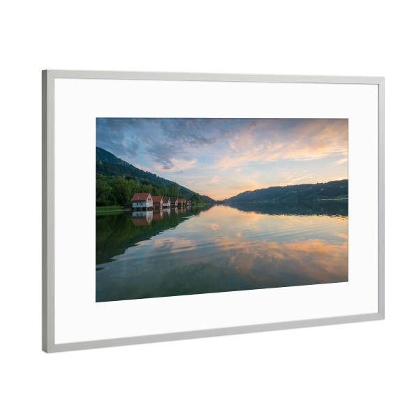 Poster mit Rahmen Silber "Abenddämmerung am Alpsee" artboxONE - Natur - Alpsee,Immenstadt,Bayern,See