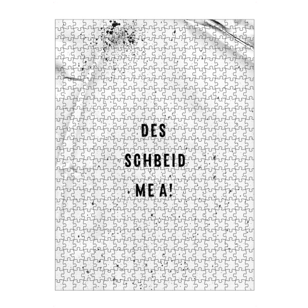 artboxONE Puzzle "Schwäbisch DES SCHBEID ME A" artboxONE - Typografie,Schwarzweiß - Dialekt,Spruch,Schwäbisch - Bild dialekt