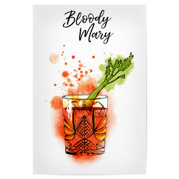 Poster "Bloody Mary glass" artboxONE - Essen & Trinken / Alkohol - Bloody mary,Cocktail,Watercolor,Alkohol