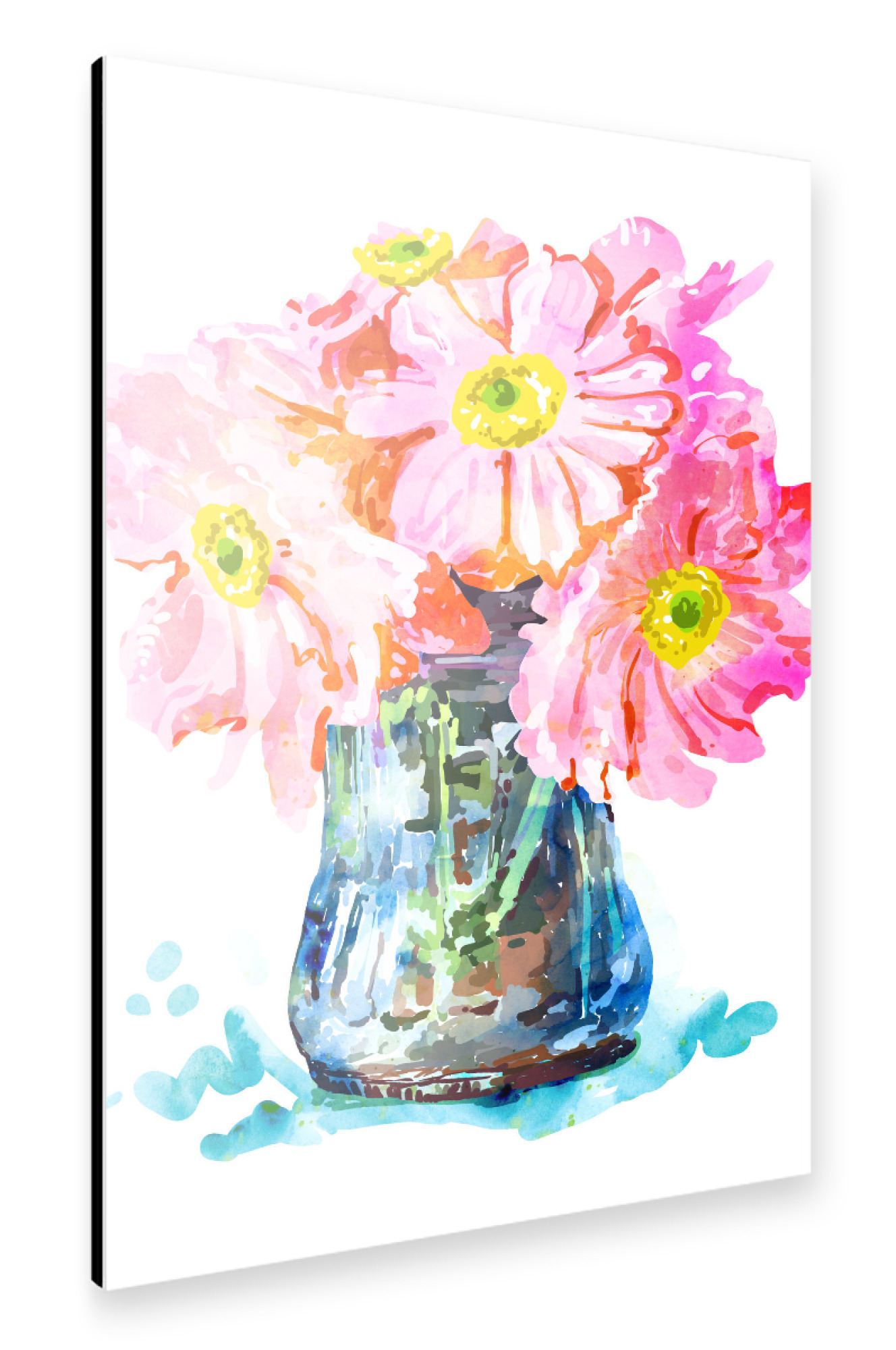 Alu-Dibond "Watercolor Flower Pot" 75x50 cm artboxONE