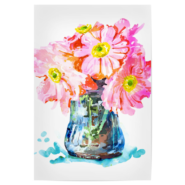 Poster "Watercolor Flower Pot" artboxONE - Floral - Floral,Watercolor,Flowers