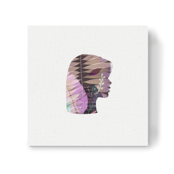 Leinwandbild "Face silhouette green tones" artboxONE - Abstrakt,Menschen - Plants,Frau,Gesicht