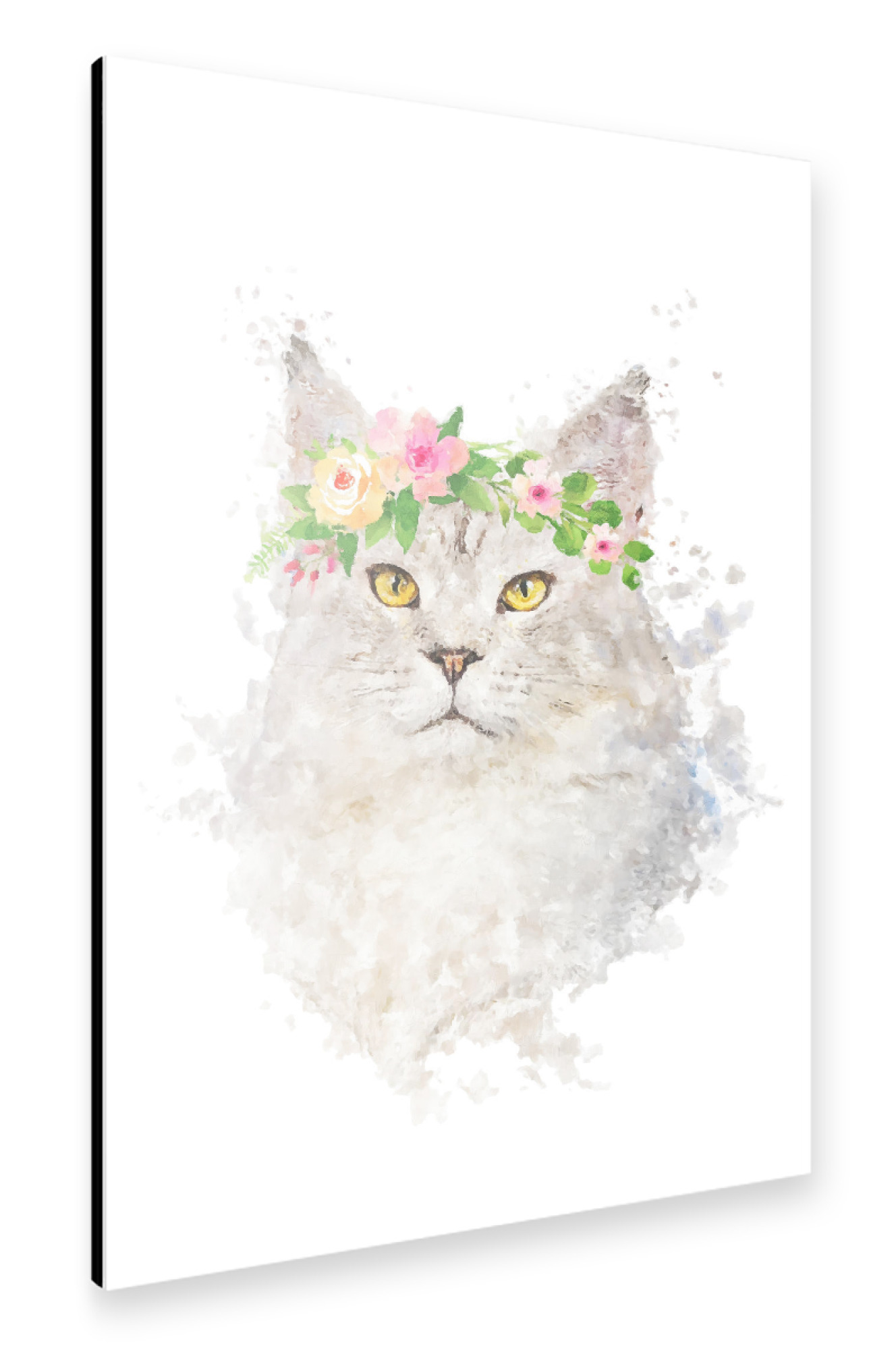 Alu-Dibond "Flower Power Cat Power" 30x20 cm artboxONE