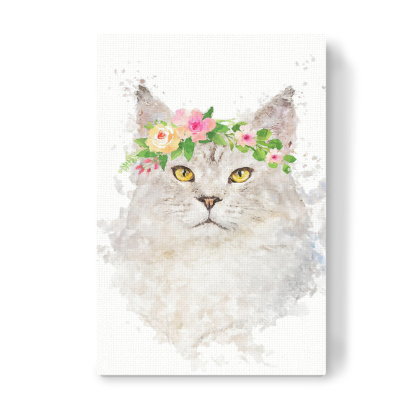 Leinwandbild "Flower Power Cat Power" artboxONE - Tiere - Flower,Cat,Animal