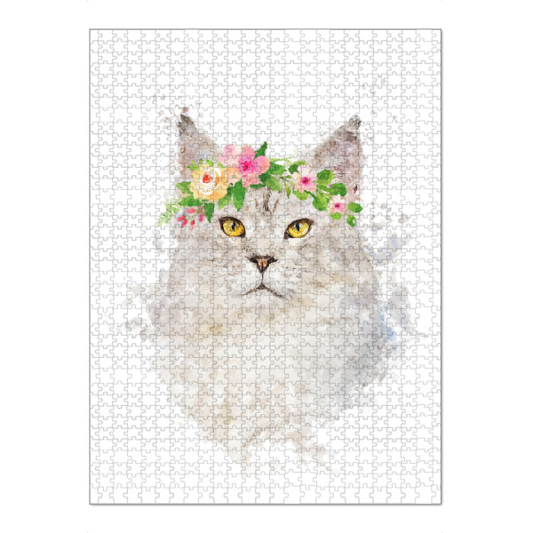 Puzzle Ravensburger "Flower Power Cat Power" artboxONE - Tiere - Flower,Cat,Animal - Bild flower