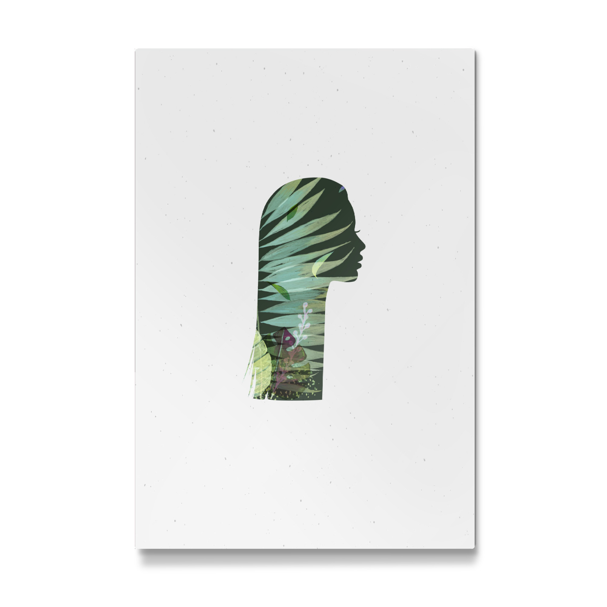Galerie-Print "Face silhouette light green tones" 75x50 cm artboxONE
