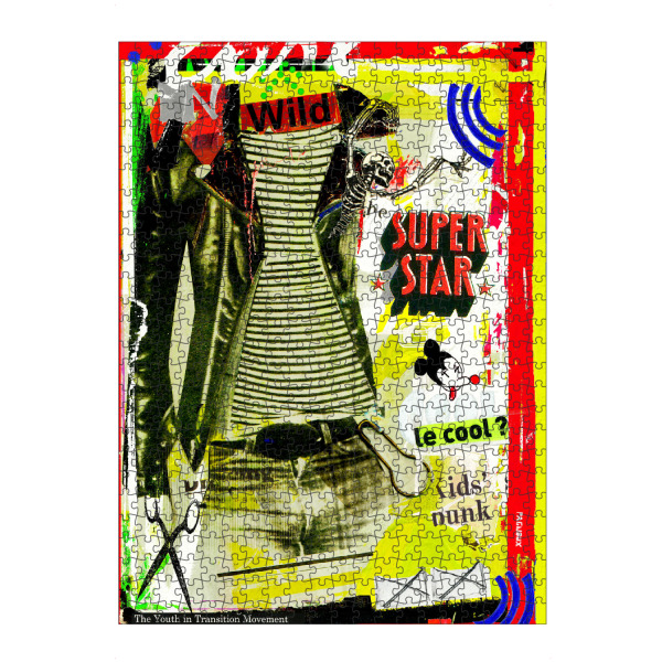 Puzzle Ravensburger "Superstar" artboxONE - Abstrakt - Fashion,Denim,Collage,Rock - Bild fashion