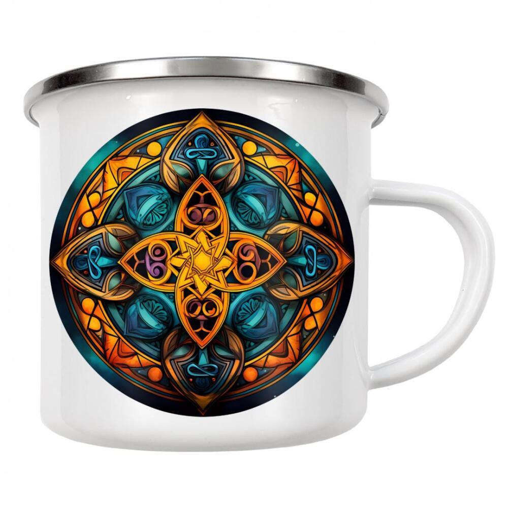 Emaille Tasse "Mandala - Keltisch - Sigurd" artboxONE - Natur,Abstrakt