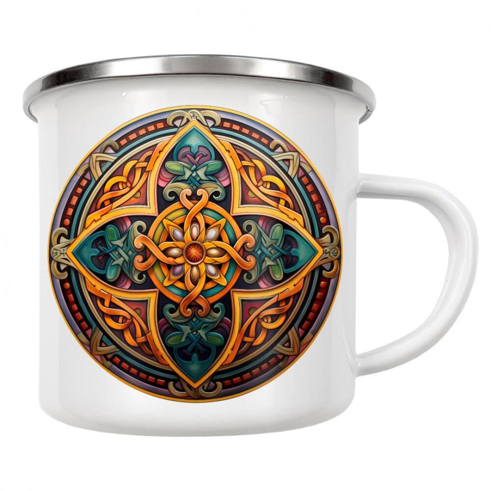 Emaille Tasse "Mandala - Keltisch - Una" artboxONE - Natur,Abstrakt
