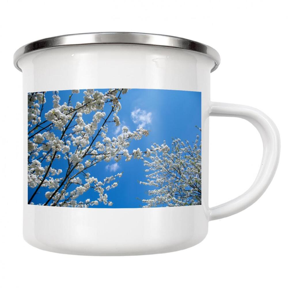 Emaille Tasse "Blütenzweige" artboxONE - Natur,Floral - Himmel,Liebe,Weisse blüte