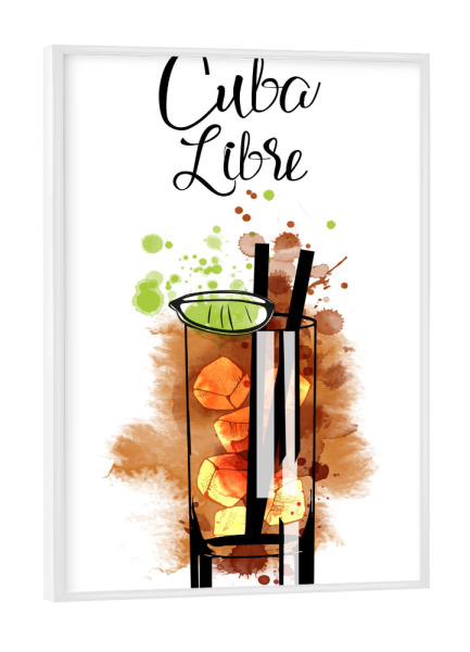 Poster mit weißem Rahmen "Cuba Libre cocktail" artboxONE - Essen & Trinken / Alkohol - Cuba libre,Cocktail,Alcohol