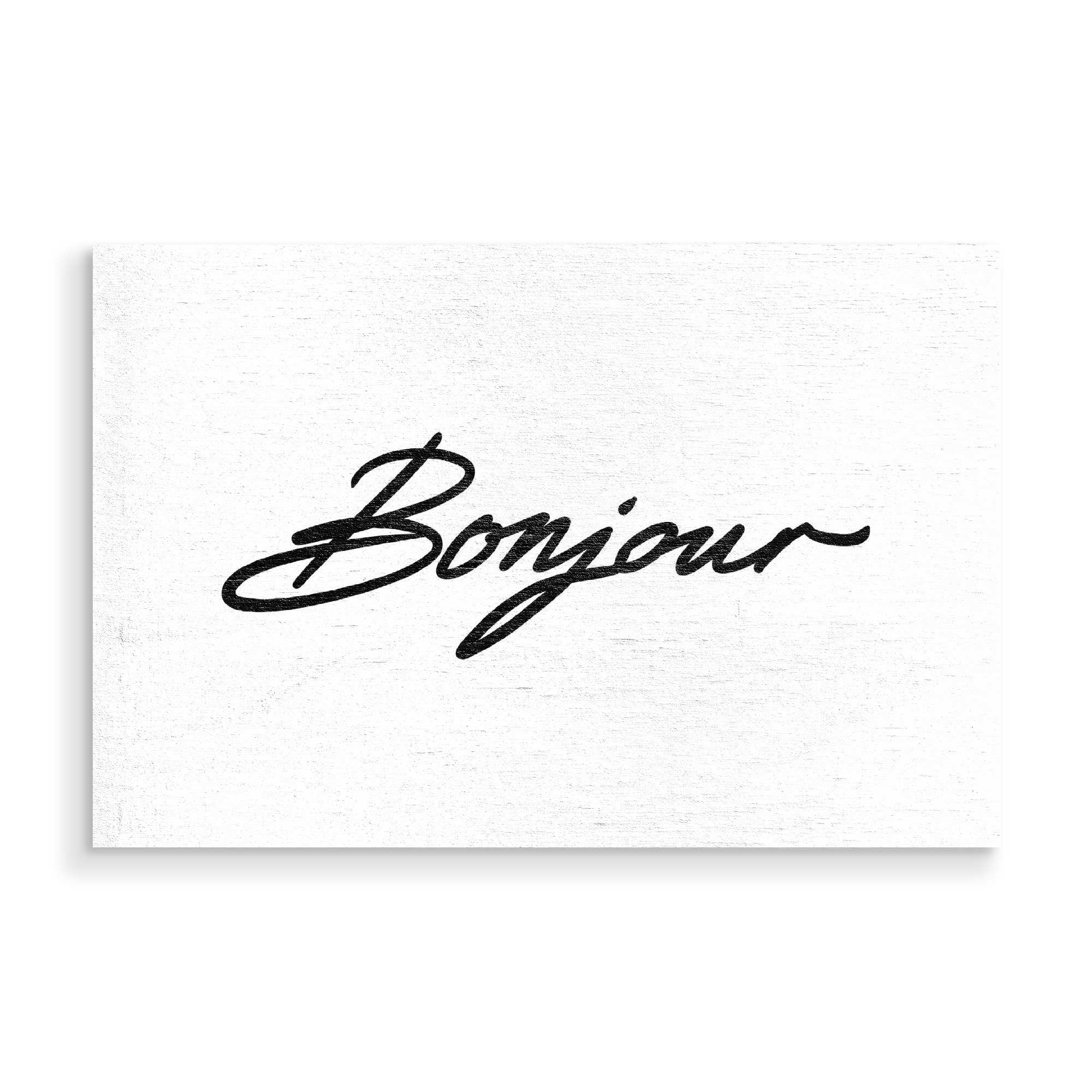 Holzbild "Bonjour!" artboxONE - Typografie,Schwarzweiß - Bonjour,France,Paris