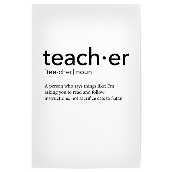 Poster "Teacher definition - Satan" artboxONE - Schwarzweiß,Lehrersprüche - Teacher,Definition