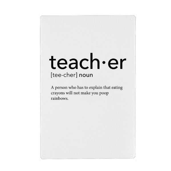 Holzbild "Teacher definition - Crayons" artboxONE - Schwarzweiß,Lehrersprüche - Teacher,Definition