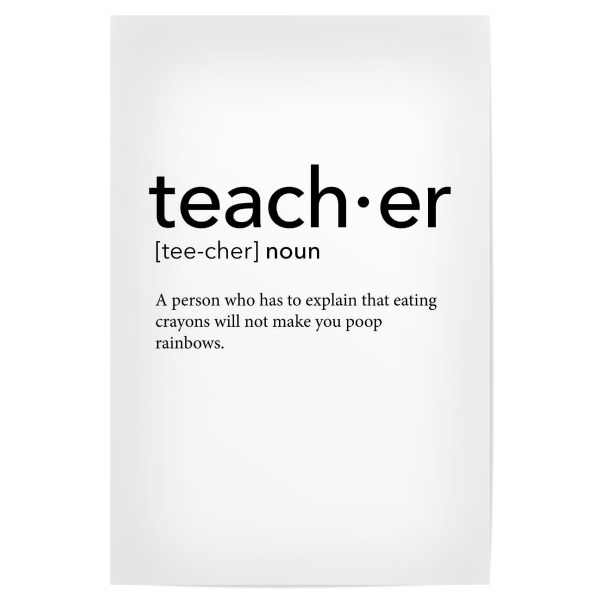 Poster 30x20 cm "Teacher definition - Crayons" artboxONE - Schwarzweiß,Lehrersprüche - Teacher,Definition