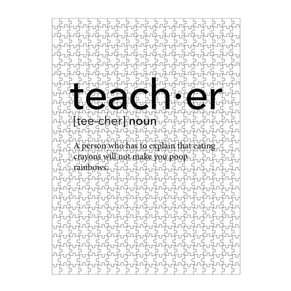 artboxONE Puzzle "Teacher definition - Crayons" artboxONE - Schwarzweiß,Lehrersprüche - Teacher,Definition - Bild teacher